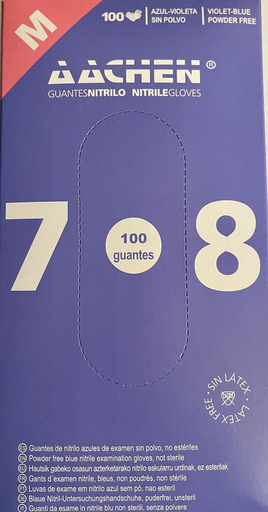 Boîte de 100 gants nitrile bleus taille M