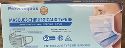 boîte de 50 Masques Chir Adulte bleu/Type IIR